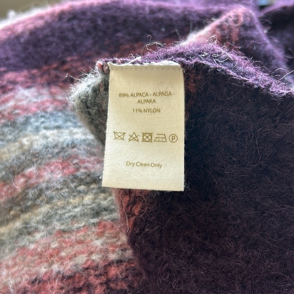 Free People Sweater Purple Striped Alpaca Wool Blend Cardigan Coat Sz M NEW - Picture 12 of 13